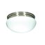 2 Light 12" Flush Mount Large White Mushroom Brushed Nickel Finish