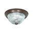 2 Light 11" Flush Mount Clear Ribbed Glass Old Bronze Finish