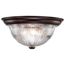 2 Light 13" Flush Mount Clear Ribbed Glass Old Bronze Finish