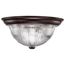 2 Light 13" Flush Mount Clear Ribbed Glass Old Bronze Finish