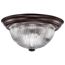 2 Light 13" Flush Mount Clear Ribbed Glass Old Bronze Finish