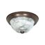 3 Light 15" Flush Mount Clear Ribbed Glass Old Bronze Finish