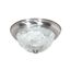 2 Light 11" Flush Mount Clear Ribbed Glass Brushed Nickel Finish