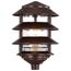 Pagoda Garden Fixture Small Hood 1 light 3 Louver Old Bronze Finish