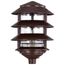 Pagoda Garden Fixture Small Hood 1 light 3 Louver Old Bronze Finish