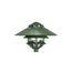 Pagoda Garden Fixture Large 10" Hood 1 light 2 Louver Green Finish