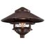 Pagoda Garden Fixture Large 10" Hood 1 light 2 Louver Old Bronze Finish