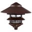 Pagoda Garden Fixture Large 10" Hood 1 light 3 Louver Old Bronze Finish