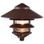 Pagoda Garden Fixture Large 10" Hood 1 light 3 Louver Old Bronze Finish