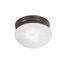 1 Light 8" Flush Mount Small Alabaster Mushroom Old Bronze Finish
