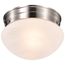 1 Light 8" Flush Mount Small Alabaster Mushroom Brushed Nickel Finish (Pack of 2)