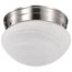 1 Light 8" Flush Mount Small Alabaster Mushroom Brushed Nickel Finish (Pack of 2)