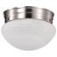 1 Light 8" Flush Mount Small Alabaster Mushroom Brushed Nickel Finish (Pack of 2)