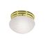 1 Light 8" Flush Mount Small Alabaster Mushroom Polished Brass Finish (Pack of 2)