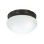 2 Light 10" Flush Mount Medium Alabaster Mushroom Old Bronze Finish (Pack of 2)