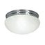 2 Light 12" Flush Mount Large Alabaster Mushroom Brushed Nickel Finish