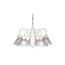 5 Light 22" Chandelier w/ Frosted Ribbed Shades Textured White Finish