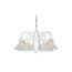 5 Light 22" Chandelier w/ Frosted Ribbed Shades Textured White Finish