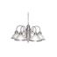 5 Light 22" Chandelier w/ Frosted Ribbed Shades Brushed Nickel Finish