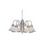 5 Light 22" Chandelier w/ Frosted Ribbed Shades Brushed Nickel Finish