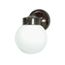 1 Light 6" Porch Wall w/ White Globe Old Bronze Finish (Pack of 3)