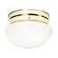 2 Light 10" Flush Mount Medium White Mushroom Polished Brass Finish (Pack of 2)