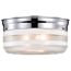 2 Light 10" Flush Mount Large Crystal / White Drum Polished Chrome Finish (Pack of 2)