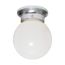 1 Light 6" Ceiling Fixture White Ball Polished Brass Finish (Pack of 2)