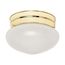 1 Light 6" Flush Mount Small Frosted Grape Mushroom Polished Brass Finish (Pack of 3)