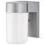 1 Light 8" Utility Wall Mount w/ White Glass Cylinder Satin Aluminum Finish (Pack of 3)