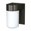 1 Light 8" Utility Wall Mount w/ White Glass Cylinder Black Finish