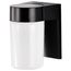 1 Light 8" Utility Wall Mount w/ White Glass Cylinder Black Finish