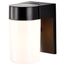 1 Light 8" Utility Wall Mount w/ White Glass Cylinder Black Finish