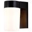 1 Light 8" Utility Wall Mount w/ White Glass Cylinder Black Finish