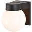 1 Light 8" Utility Wall Mount w/ White Glass Globe Black Finish