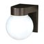 1 Light 8" Utility Wall Mount w/ White Glass Globe Bronzotic Finish