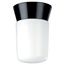 1 Light 8" Utility Ceiling Mount w/ White Glass Cylinder Black Finish