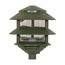 Pagoda Garden Fixture Small Hood 1 light 2 Tier Green Finish