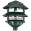 Pagoda Garden Fixture Small Hood 1 light 2 Tier Green Finish