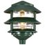 Pagoda Garden Fixture Small Hood 1 light 2 Tier Green Finish