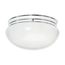 2 Light 12" Flush Mount Large White Mushroom Polished Chrome Finish