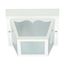 1 Light 8" Carport Flush Mount w/ Frosted Acrylic Panels White Finish (Pack of 2)