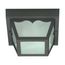 1 Light 8" Carport Flush Mount w/ Frosted Acrylic Panels Black Finish