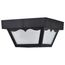 1 Light 8" Carport Flush Mount w/ Frosted Acrylic Panels Black Finish