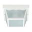 2 Light 10" Carport Flush Mount w/ Frosted Acrylic Panels White Finish