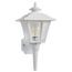 1 Light 17" Coach Lantern w/ Finial Beveled Acrylic Panels White Finish