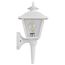 1 Light 17" Coach Lantern w/ Finial Beveled Acrylic Panels White Finish