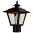 1 Light 13" Coach Post Top Lantern w/ Finial Beveled Acrylic Panels Black Finish