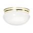 2 Light 12" Flush w/ White Glass Polished Brass Finish (Pack of 2)