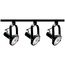 3 Light PAR30 Gimbal Ring Track Kit 4 foot Track Black
